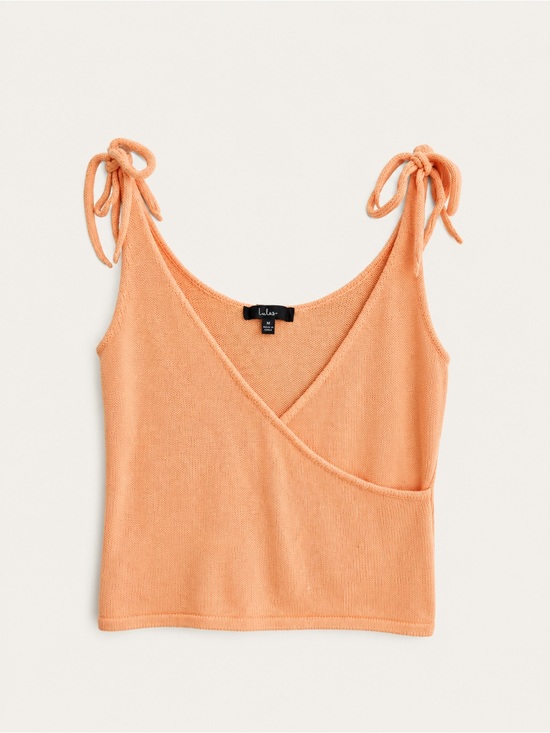 Lulus Tops - Lulus Peach Knit Tie Shoulder Tank Top
Women’s Size Medium | Like New